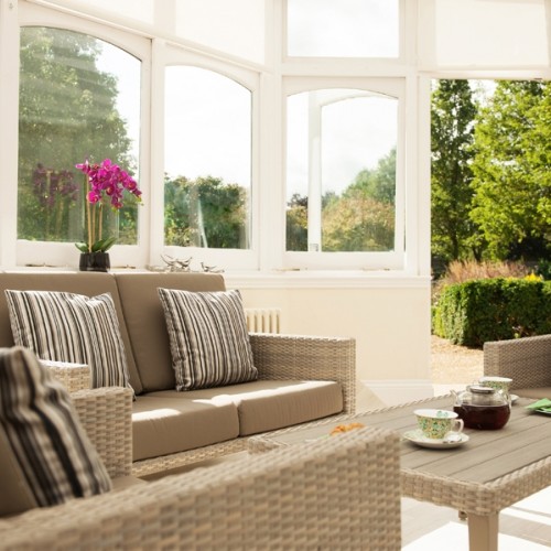 Hampstead Conservatory Furniture - Rattan Sofa, Lounge Armchairs and Coffee Table