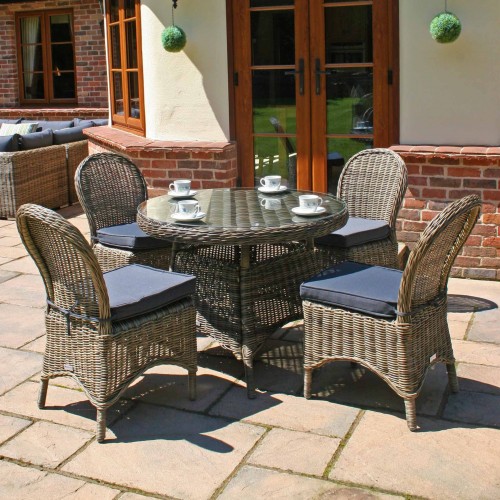 100cm Mayfair Round Dining Table with 4 Dining Chairs